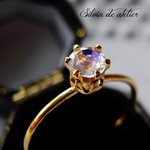 ＜7号/10号/13号SELECT＞14KGF　リング　宝石質ルース　AAAAロイヤルブルームーンストーン　