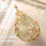 プレナイトペンダント（ワイヤーアートジュエリー☆ワイヤーアクセサリー天然石ネックレス）