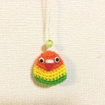 ボタンインコちゃん キーホルダー（ヤマブキボタン）