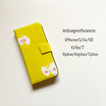 手帳型 iPhoneケース ミナペルホネン  イエロー