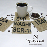 母の日の贈り物に♡☕おしゃれ感演出♪コーヒー麻コースターセット【送料220円 4枚400円】（CS4-00004）