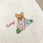 wankoハンドタオル〜コーギー☆あじさい