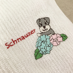 wankoハンドタオル〜シュナウザー☆あじさい