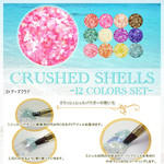 シェルフレーク 淡水貝殻12色セット クラッシュシェル小瓶入り レジン封入材 107UV005