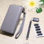 プルームテック 専用 レザー風 ジッパー 04 ダークグレー ケース Ploom TECH 電子タバコ 収納