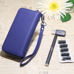 プルームテック 専用 レザー風 ジッパー 07 ネイビー ケース Ploom TECH 電子タバコ 収納