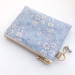 LIBERTY  　Capel　カペル　35B　スカイブルー　ビニコの中布・仕切りポケット付きminiポーチ　◇◆コインケース・キーケースにも♪
