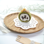 本物みたいにフワフワ　羊毛ロールケーキブローチ 【 抹茶 】