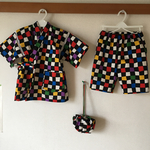 ☆☆sasaeriさま専用ページ☆☆size110☆モダン市松 甚平