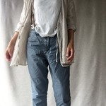 ショート丈カシュクールブラウス（リネン）