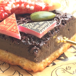 スクエアレースチョコタルト いちじくバッグチャーム フェイクスイーツ