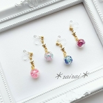 833＊rairai＊♡ワンコイン♡ガラスドーム×スターピアス・イヤリング