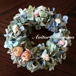 ≪送料無料≫乙女チックな紫陽花リース