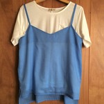 【セール】シンプルキャミソール✿夏の空色 シュシュ付き