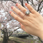 【再販】white shell silver heart ring