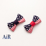 2コセット♡アメリカンフラッグリボンのシリコンヘアゴムセット for KIDS&BABY