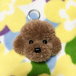 動物ぽんぽん トイプードルキーホルダー 大 （こげ茶）