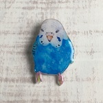 うたた寝インコのブローチ