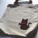 トートバッグ<蝶とたわむれる猫>　Ａ４サイズ