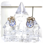 ノンホールピアス　りぼんとしずくBlue
