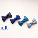 2コセット♡デニムプリントリボンのシリコンヘアゴムセット for KIDS&BABY