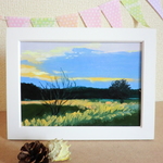 油絵原画『夕暮れ』　額縁付き