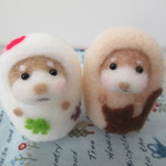 カワウソだるま♪ワンニャン柄＆カラフル肉球柄（２コセット）