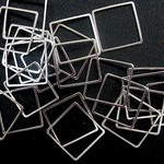 スクエア  20.0ｍｍ×1ｍｍ　シルバー色20個