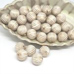 アンティーク調アクリルビーズ　10mm×10個　ホワイト×20ゴールドライン