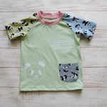 size90,110,120☆3色パンダ柄半袖Tシャツ