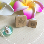 ハワイアンな消しゴムハンコ★ホヌとハイビスカス