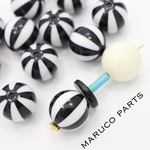 【20mm＊モノトーン＊両穴＊8個】【1#ストライプ】ヴィンテージ風にも◎beads-415-c1-m