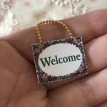 チェーン付きサインプレート✳︎フラワー✳︎Welcome　