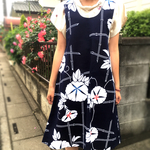 浴衣ノースリーブワンピース*朝顔/着物リメイク