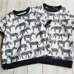 【h様オーダー品】【size120&130】ドルマンカットソー〈シマウマ×太ボーダー〉