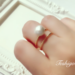 ひと粒コットンパールのダブルリング