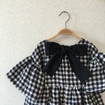80-90cm★ベビードールチュニックワンピース/ブラック×ネイビー