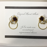 ビジュー✳︎リングピアス【ワインレッド】