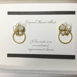 ビジュー✳︎リングピアス【ホワイトオパール】