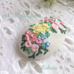 薫る花 のリース 刺繍ヘアゴム、ブローチ