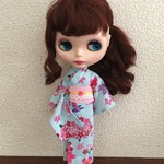 再販♪ 22センチドール 浴衣 桜 水色