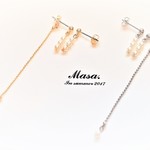 ピアス（イヤリング）アシンメトリー夏パール