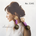 No.S351 パープル✪︎アンティークピアス