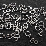 LOVE 10ｍｍ×35ｍｍ×1.5ｍｍ　白銀色12個