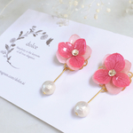 浴衣に♡ゆらゆらパールのあじさいピアス2