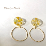 春夏に！ミモザとデザインフープのピアス/イヤリング