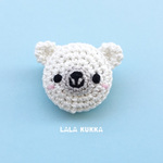 【再販】あみぐるみクマちゃんバッジ（ホワイト）