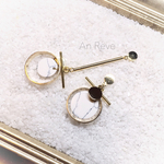 天然石 ◇ asymmetry pierce ◇ 大理石 howlite ハウライト 白