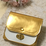 2枚扉☆コンパクト財布／ミラーゴールド☆オシャレ心も一緒に。【現品】