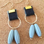 デニムフープピアス↡グレー